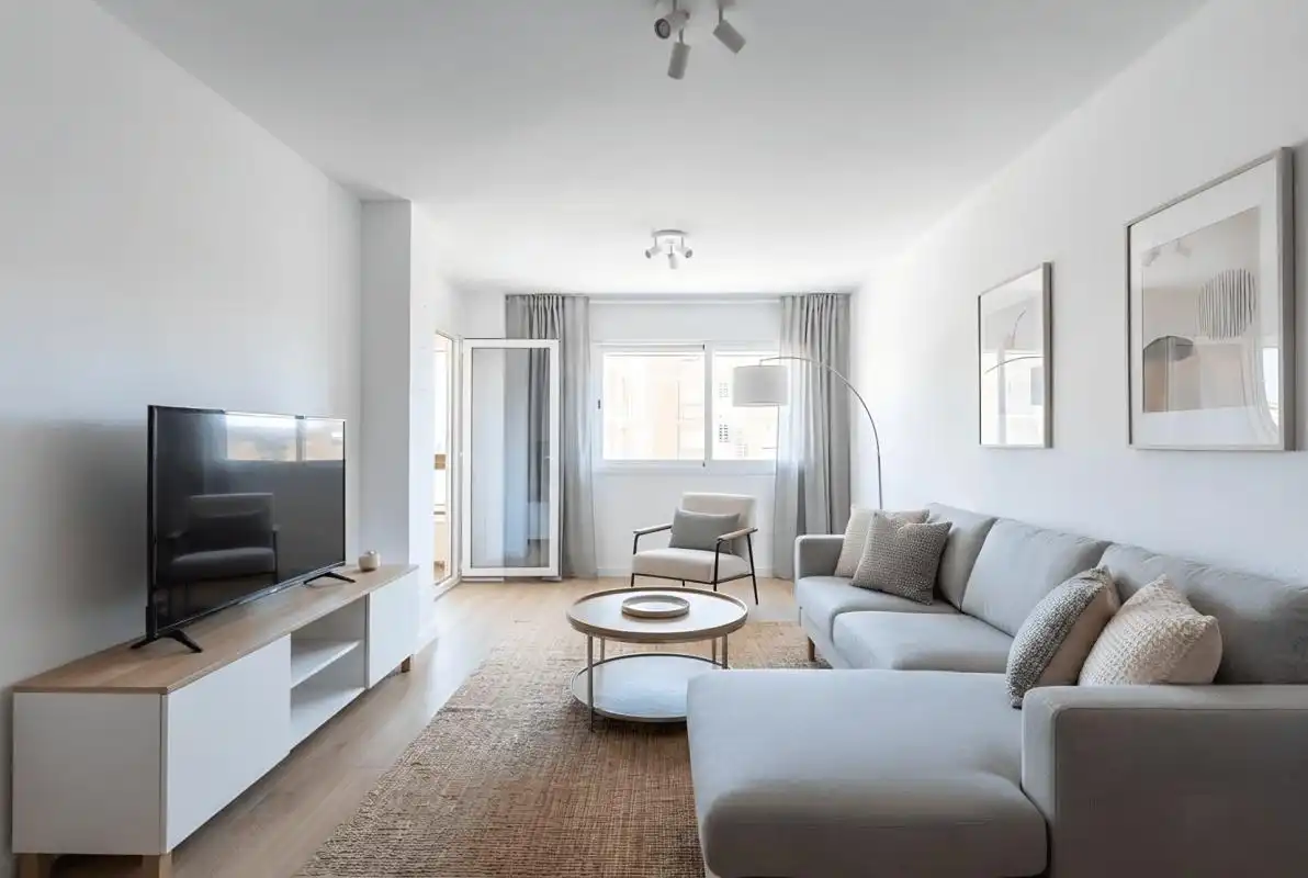 Living room of Flat for sale in La Pobla de Farnals  with Heating, Private garden and Terrace