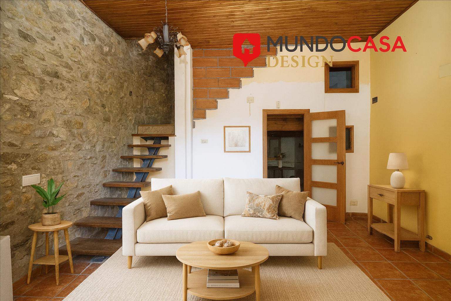 Wohnzimmer von Einfamilien-Reihenhaus zum Verkauf in La Bisbal d'Empordà mit Heizung und Terrasse