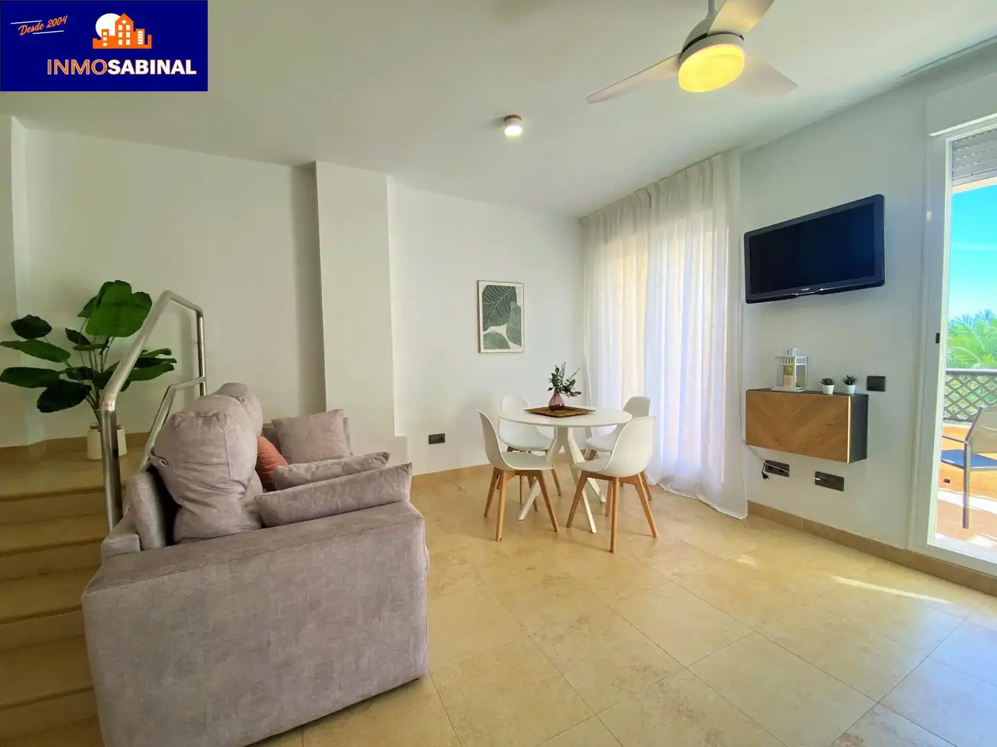 Sala d'estar de Estudi en venda en Vícar amb Aire condicionat, Jardí privat i Terrassa