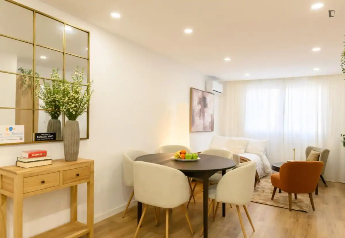 Sala de estar de Apartamento de alquiler en Madrid con Aire acondicionado, Calefacción y Amueblado