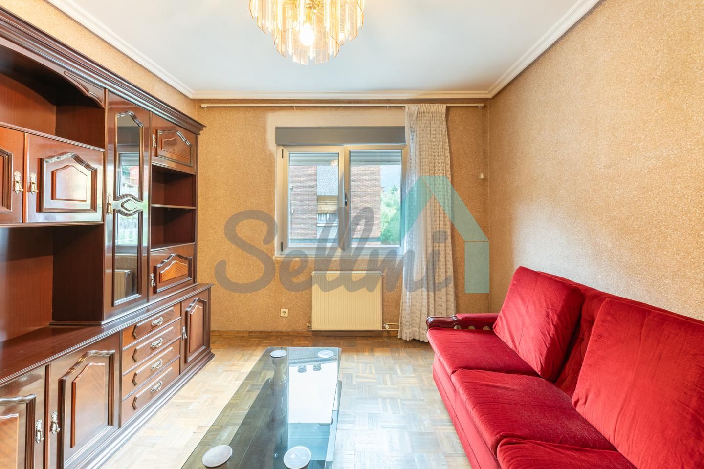 Sala de estar de Piso en venta en Aller con Calefacción, Parquet y Terraza