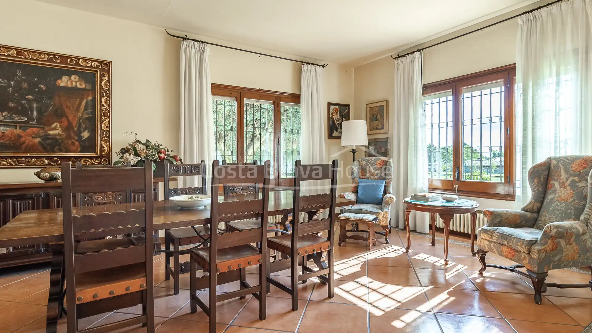 Menjador de Casa o xalet en venda en Sant Andreu de Llavaneres amb Calefacció, Jardí privat i Terrassa