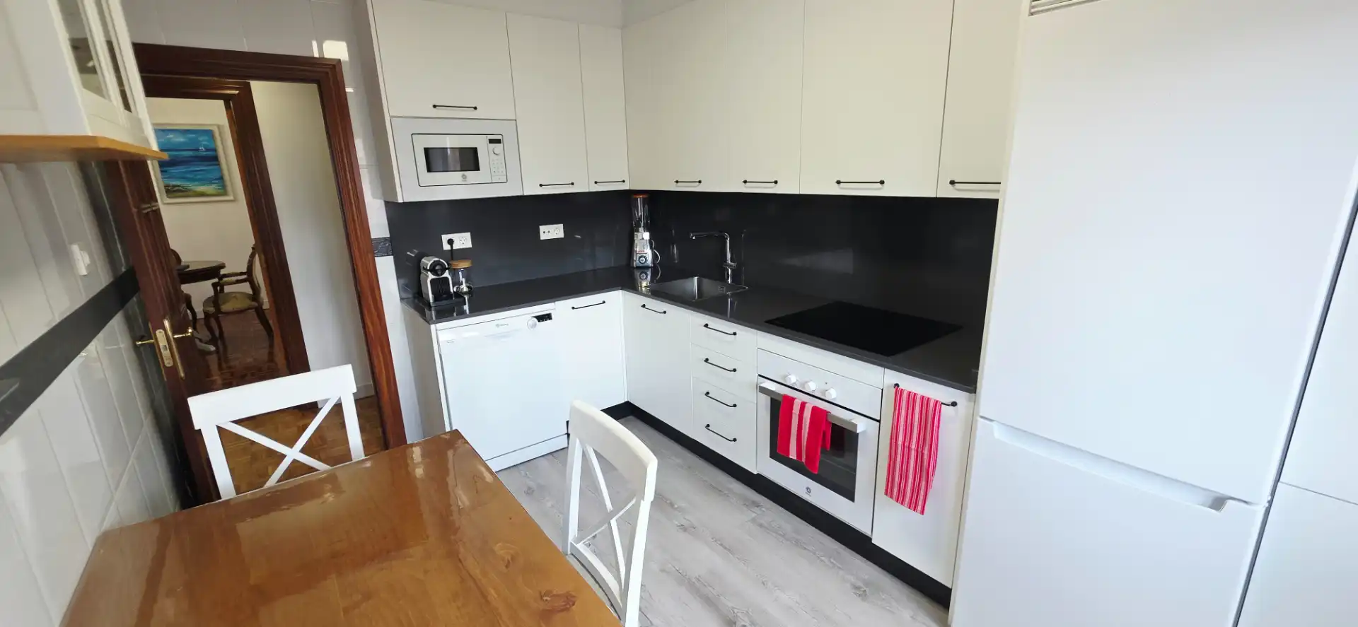 Kitchen of Flat for rent in Gijón   with Heating, Parquet flooring and Furnished