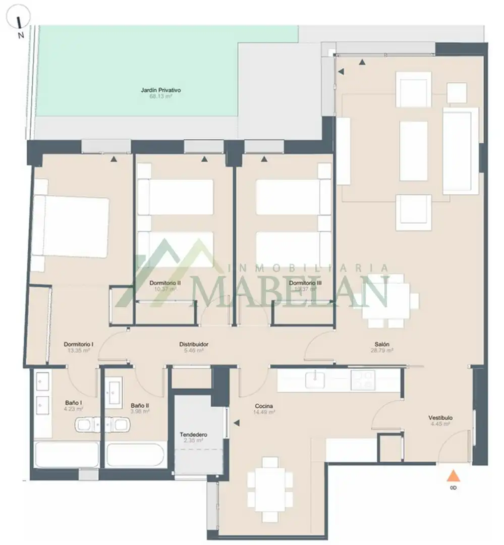 Flat for rent in Las Rozas de Madrid  with Air Conditioner, Heating and Private garden