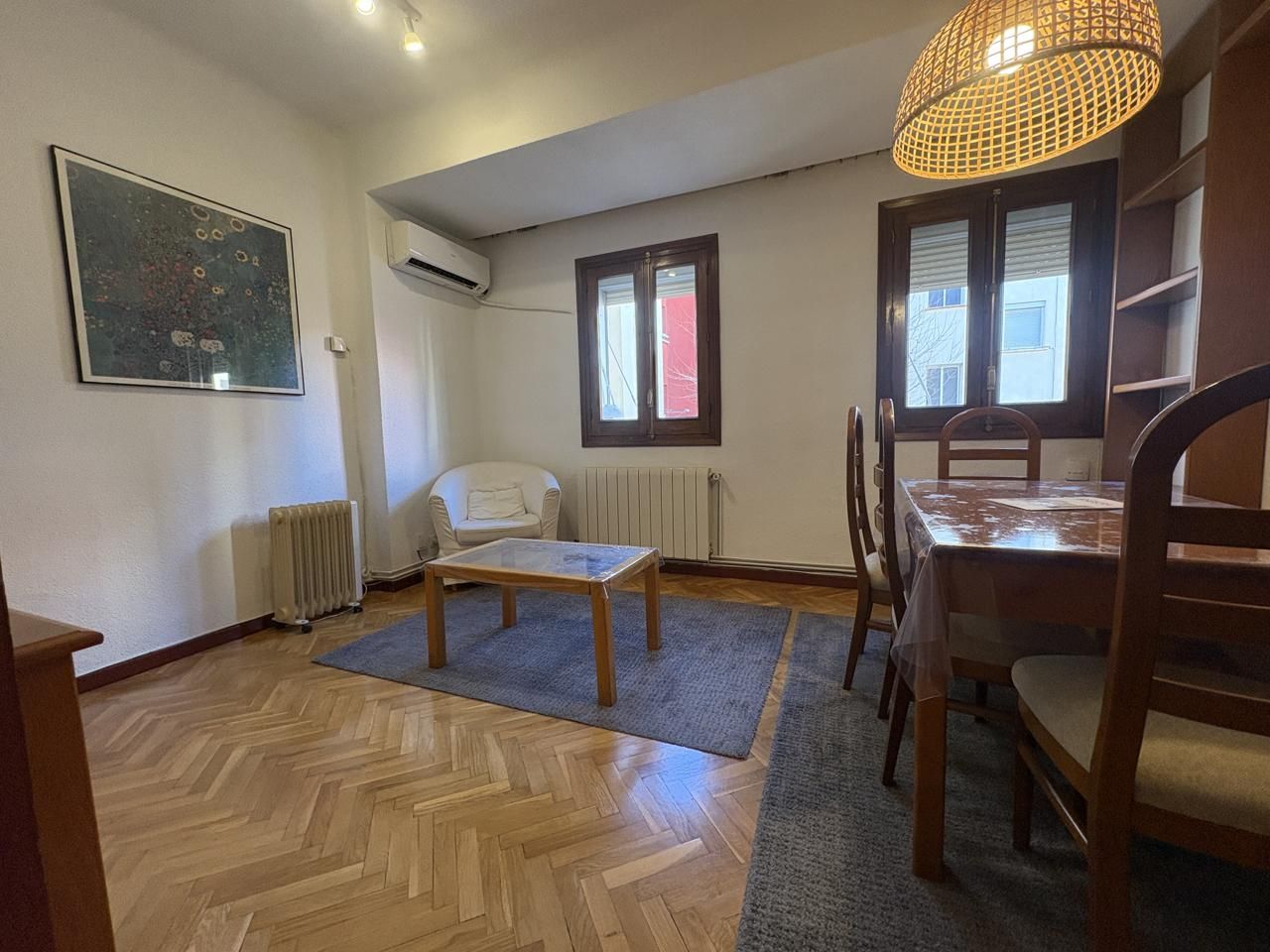 Sala d'estar de Pis de lloguer en  Madrid Capital amb Aire condicionat, Calefacció i Parquet