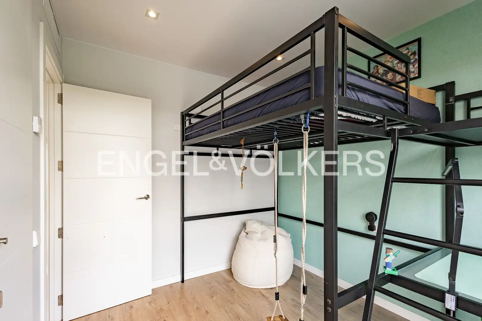 Schlafzimmer von Einfamilien-Reihenhaus zur Miete in Esplugues de Llobregat mit Klimaanlage, Heizung und Parkett