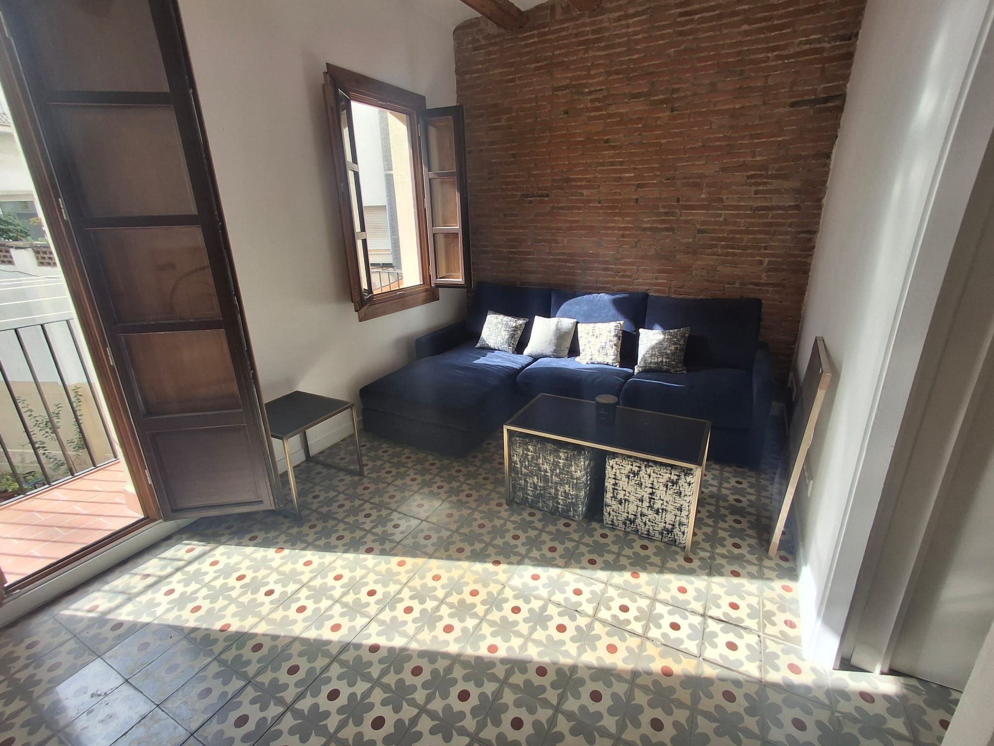 Sala de estar de Piso de alquiler en  Barcelona Capital con Aire acondicionado, Calefacción y Amueblado