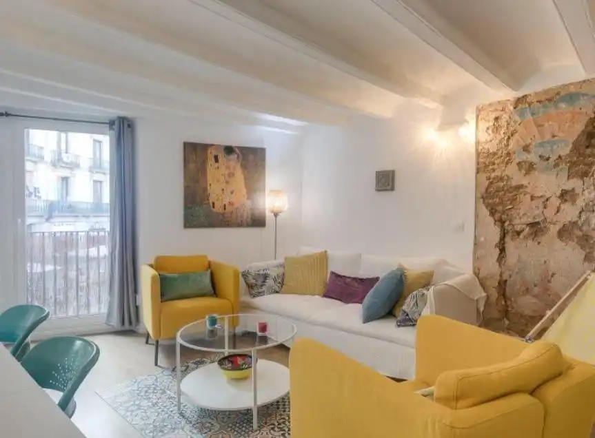 Sala de estar de Apartamento en venta en Barcelona con Balcón