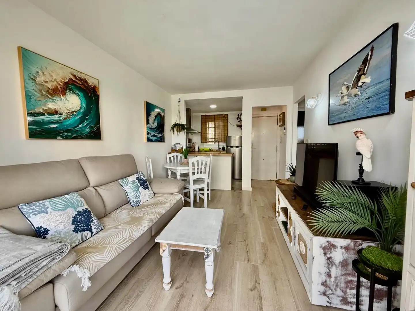 Sala de estar de Apartamento en venta en Benidorm con Jardín privado, Terraza y Amueblado