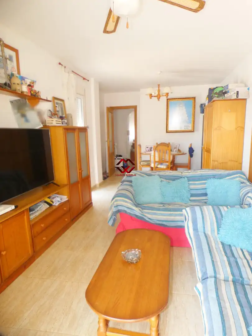 Sala d'estar de Apartament en venda en Mazarrón amb Aire condicionat, Traster i Moblat