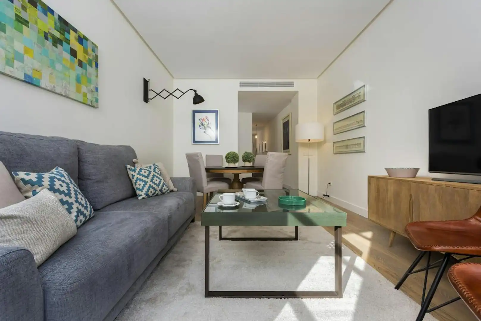 Wohnzimmer von Wohnung zur Miete in Sevilla mit Klimaanlage, Heizung und Waschmaschine