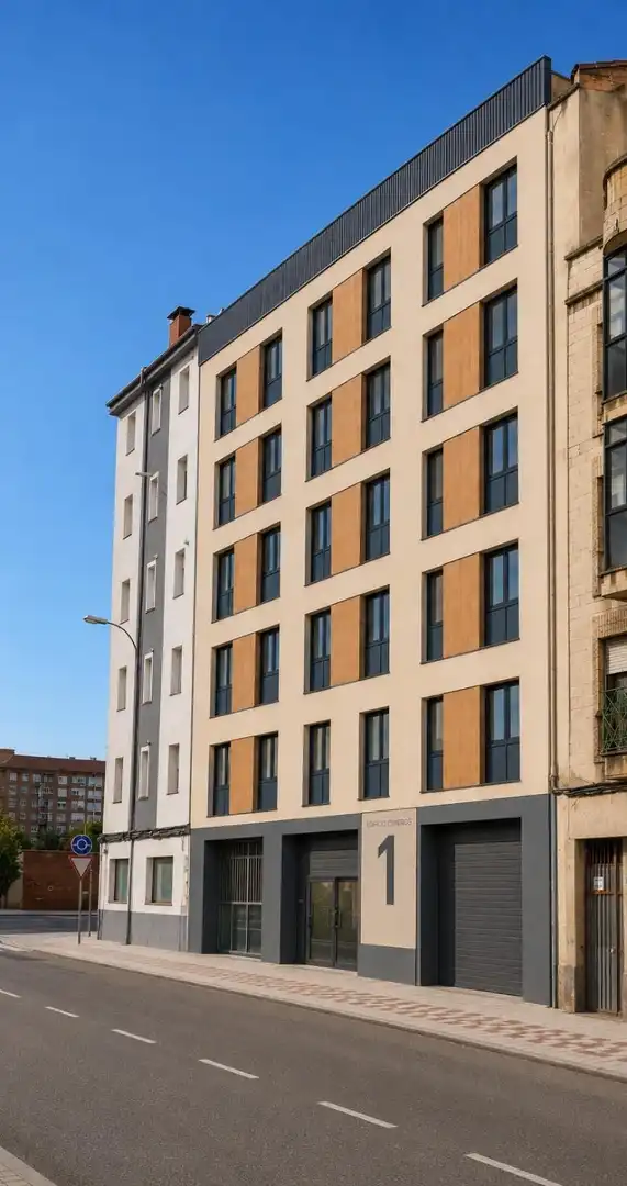 Vista exterior de Pis en venda en León Capital  amb Calefacció, Parquet i Terrassa