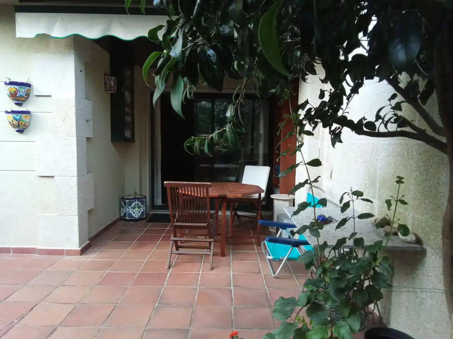 Terraza de Piso de alquiler en Nigrán con Jardín privado, Parquet y Amueblado