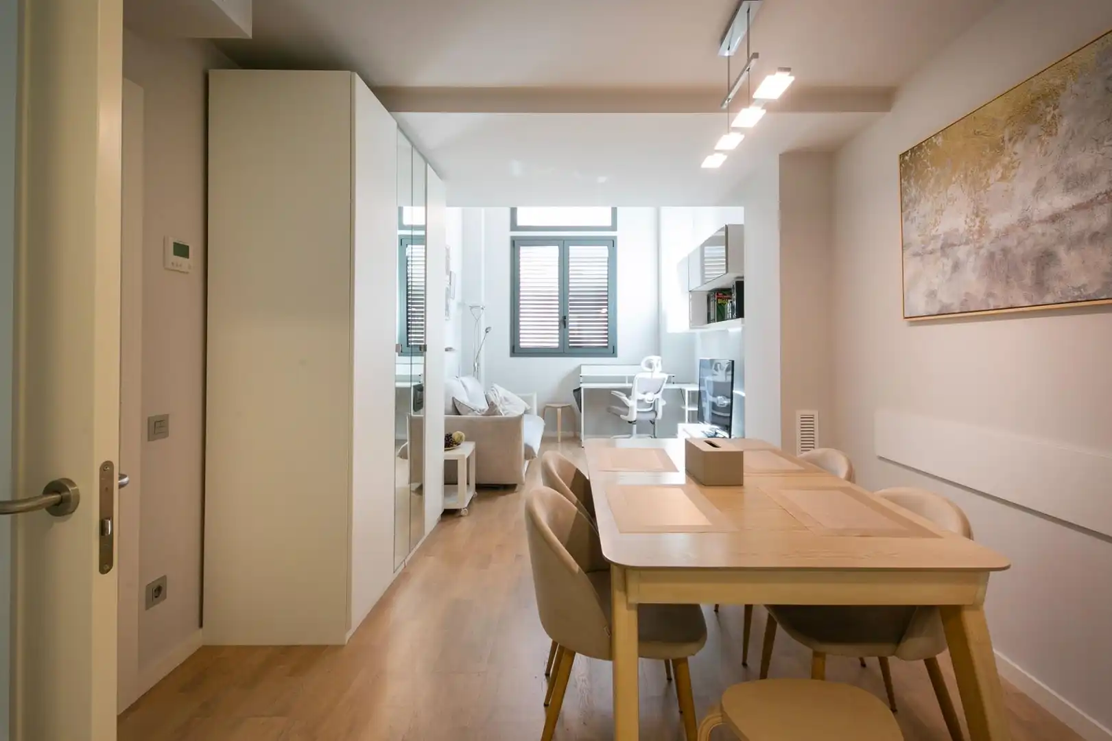 Living room of Duplexes for sale in Barcelona  with Parquet flooring, Furnished and Community pool