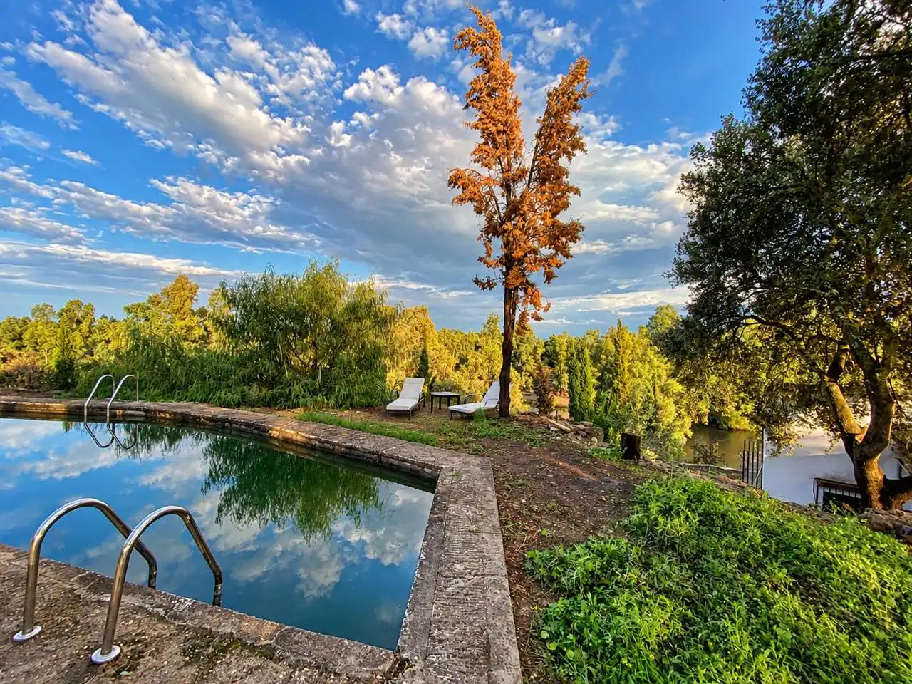 Swimming pool of Country homes for sale in Valverde de Mérida, Badajoz