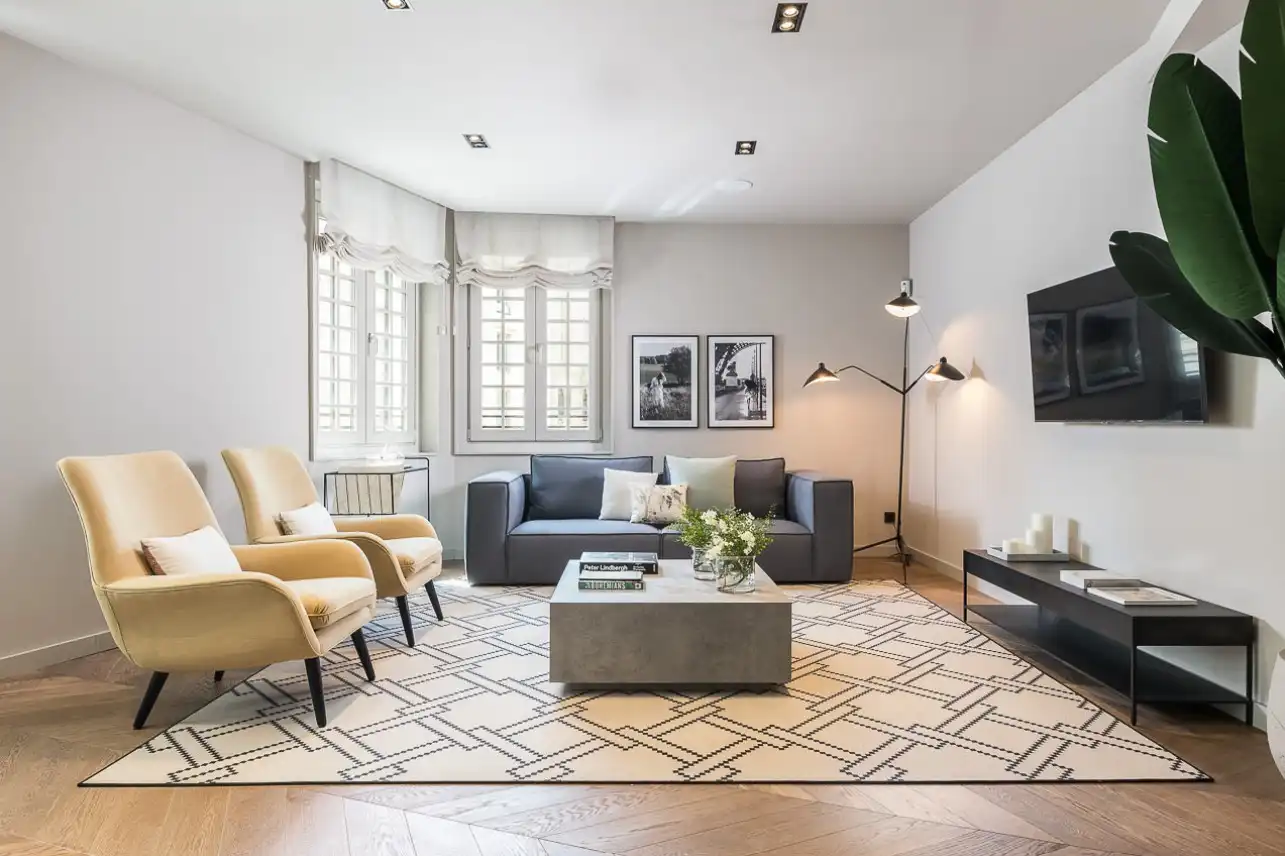 Sala d'estar de Apartament de lloguer en Barcelona amb Aire condicionat, Calefacció i Moblat