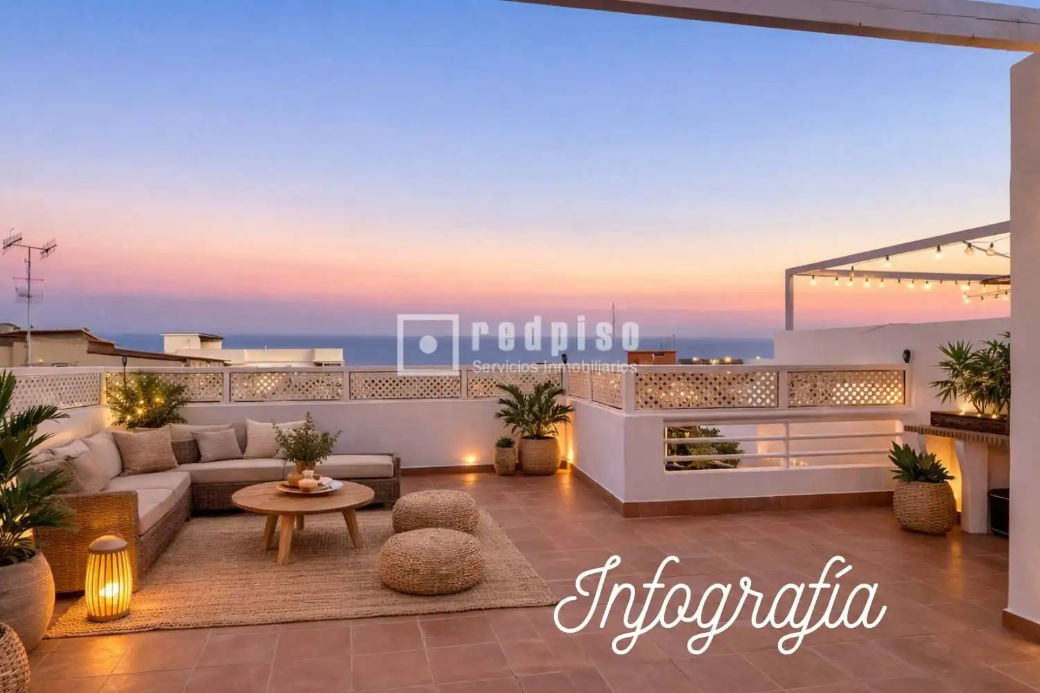 Terrasse von Dachboden zum Verkauf in Torremolinos mit Klimaanlage, Heizung und Privatgarten