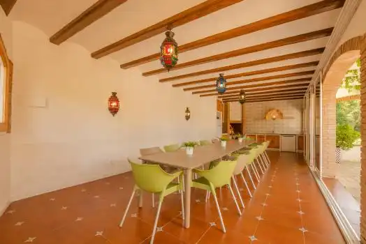 Menjador de Finca rústica en venda en Riudarenes amb Aire condicionat, Calefacció i Jardí privat