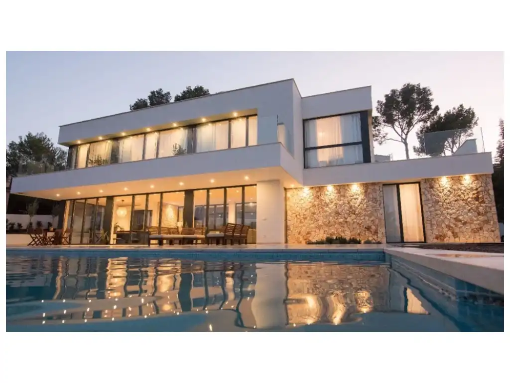 Außenansicht von Haus oder Chalet zur Miete in Calvià mit Klimaanlage, Privatgarten und Terrasse