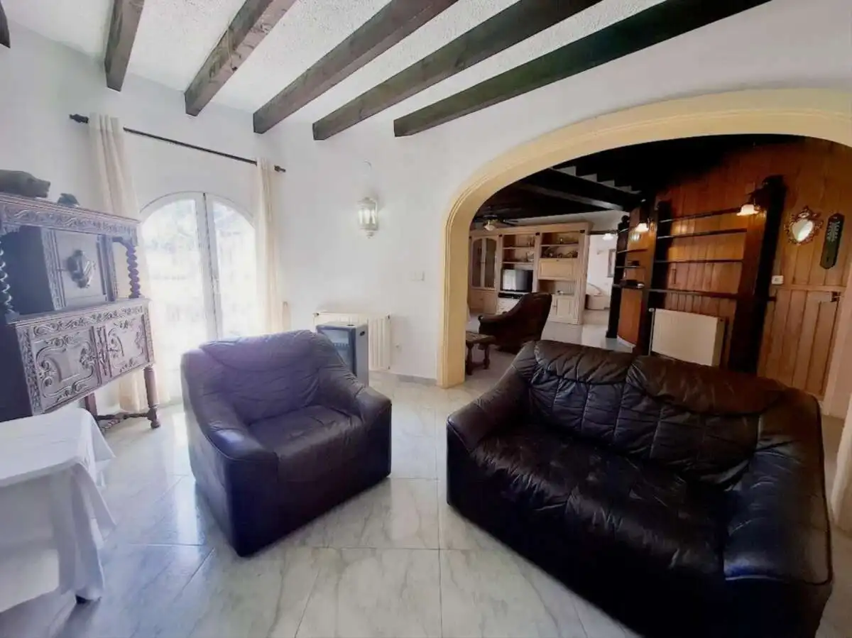 Sala d'estar de Casa o xalet en venda en Benissa amb Calefacció, Jardí privat i Terrassa