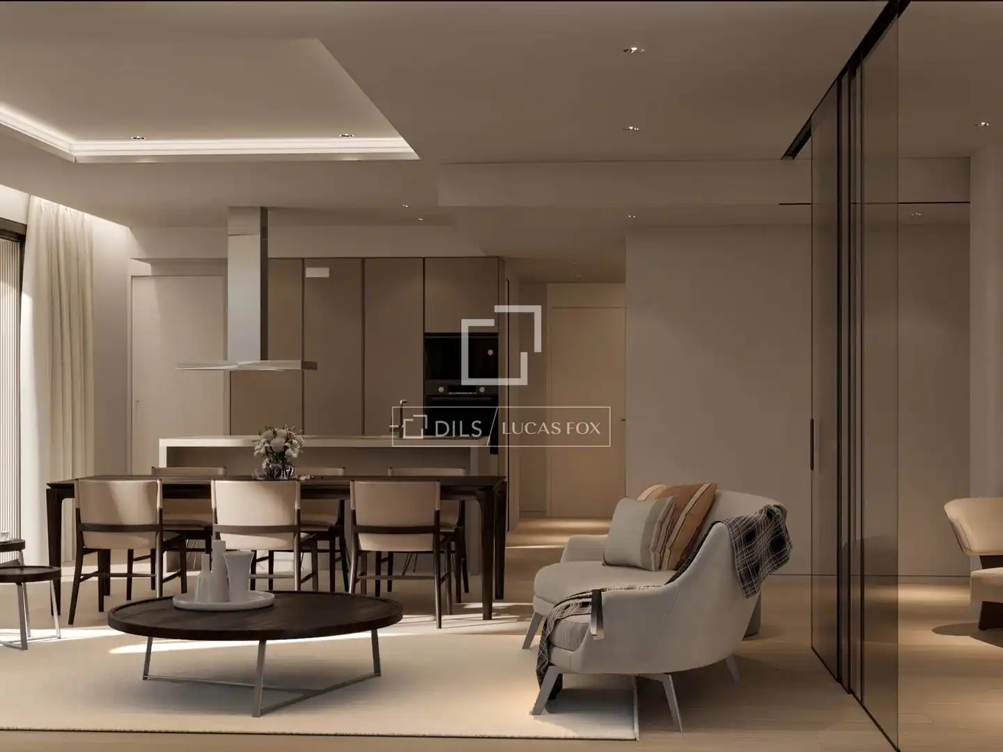 Wohnzimmer von Wohnung zum Verkauf in Barcelona mit Klimaanlage, Terrasse und Schwimmbad
