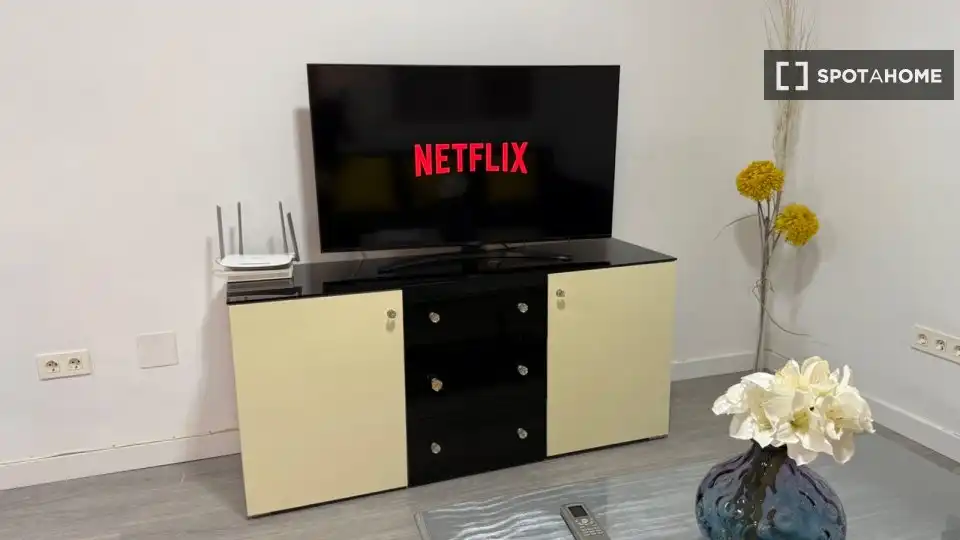 Sala de estar de Apartamento para compartir en Málaga con Aire acondicionado, Terraza y Amueblado