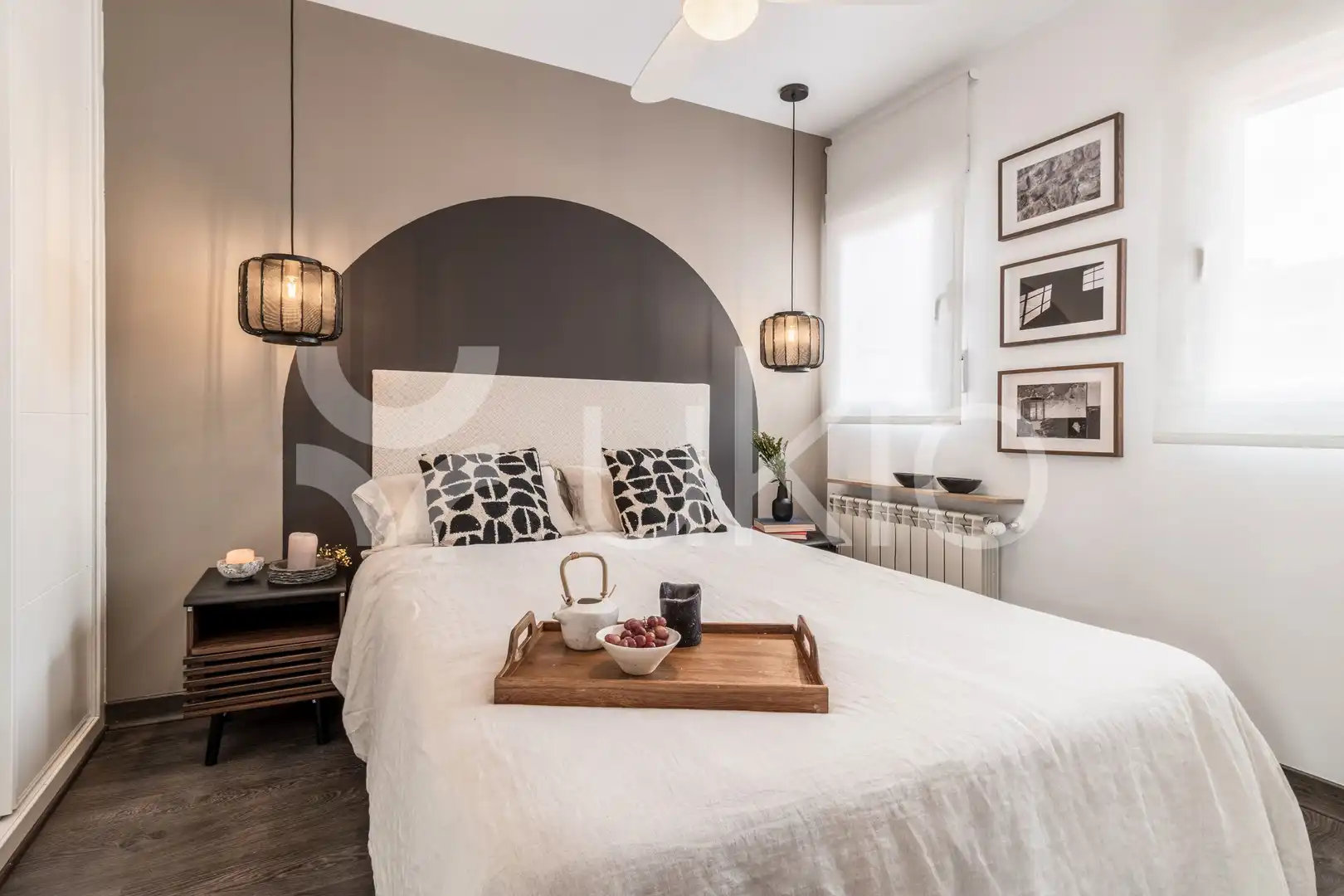 Dormitori de Apartament de lloguer en Madrid amb Aire condicionat, Calefacció i Terrassa