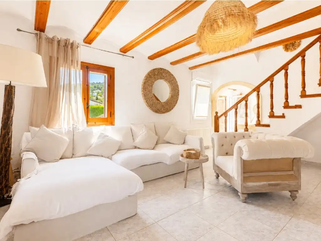 Sala d'estar de Casa o xalet en venda en Jávea / Xàbia amb Calefacció, Jardí privat i Terrassa