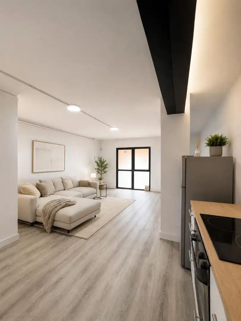 Sala de estar de Estudio en venta en Badalona con Parquet, Horno y Alarma