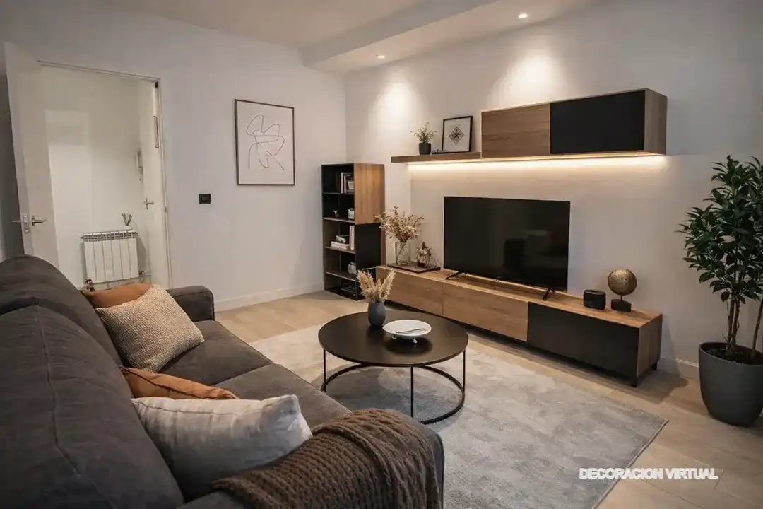 Sala de estar de Piso en venta en Vitoria - Gasteiz con Calefacción, Parquet y Amueblado