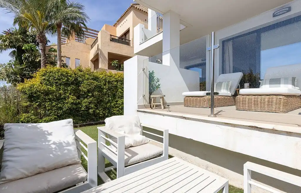 Terraza de Apartamento en venta en Benalmádena con Aire acondicionado, Calefacción y Jardín privado