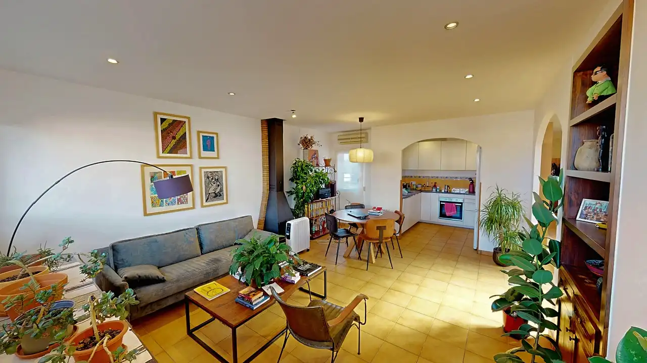 Sala d'estar de Àtic en venda en Barcelona amb Aire condicionat i Terrassa