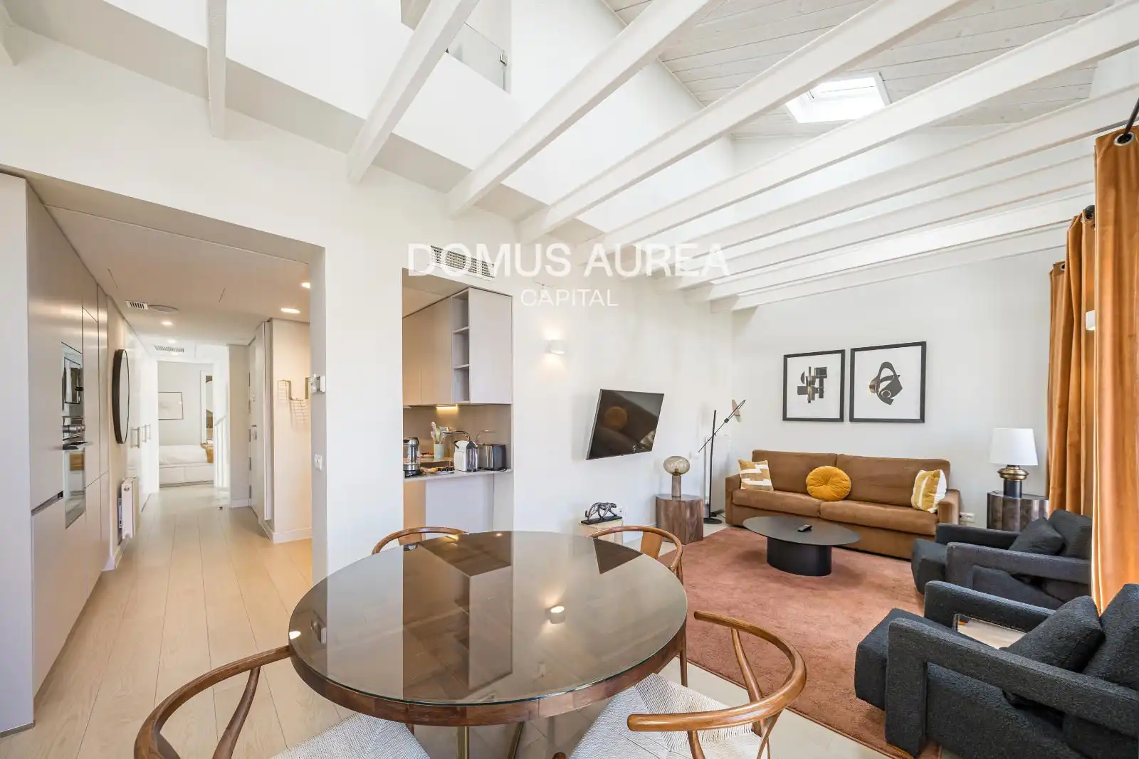 Wohnzimmer von Maisonette zur Miete in Madrid mit Klimaanlage, Heizung und Terrasse
