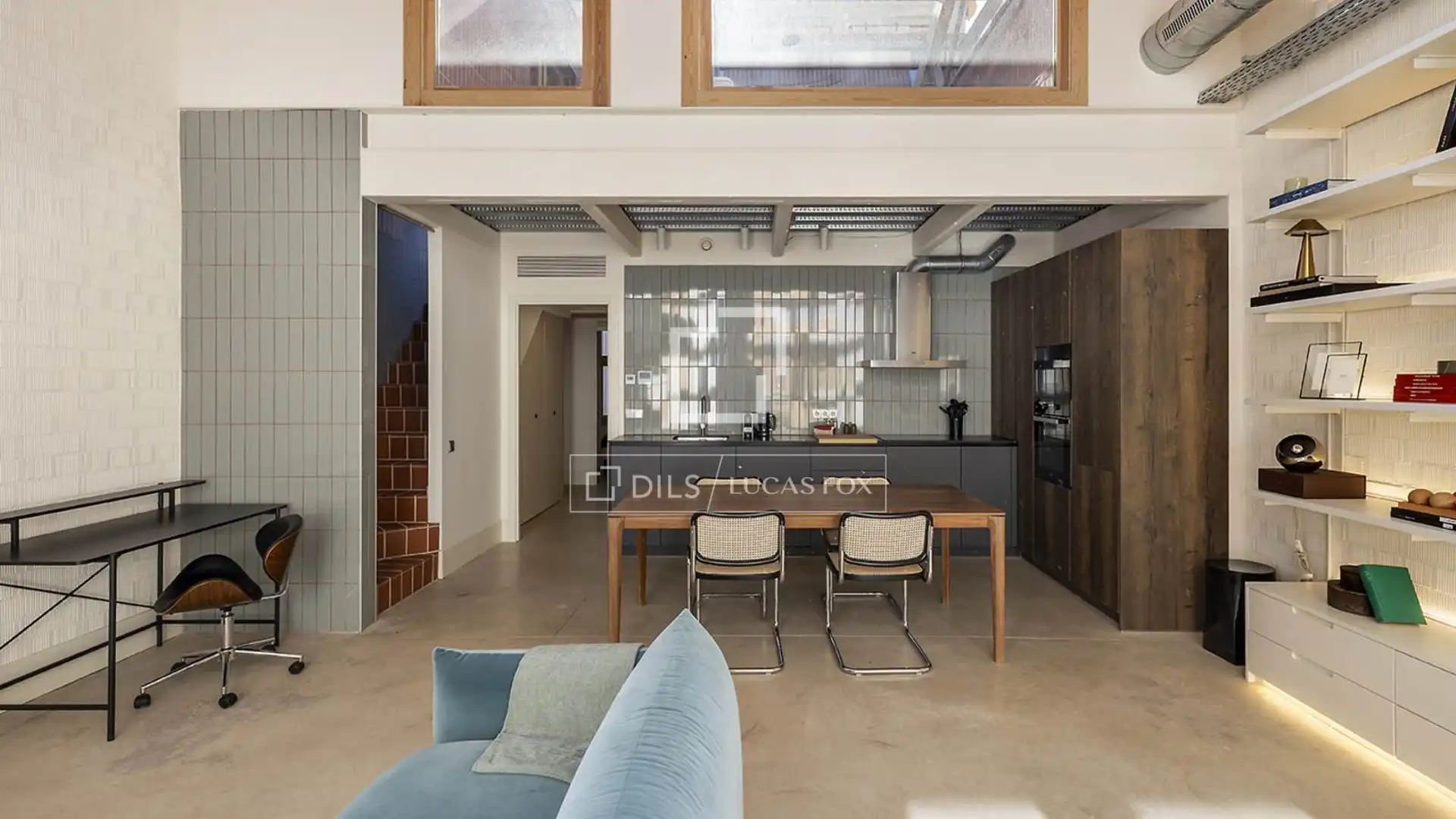 Sala de estar de Loft de alquiler en  Barcelona Capital con Aire acondicionado, Calefacción y Parquet