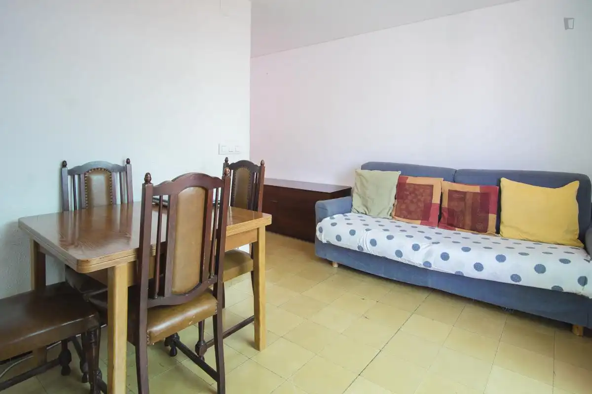Sala de estar de Apartamento para compartir en L'Hospitalet de Llobregat con Amueblado, Horno y Lavadora