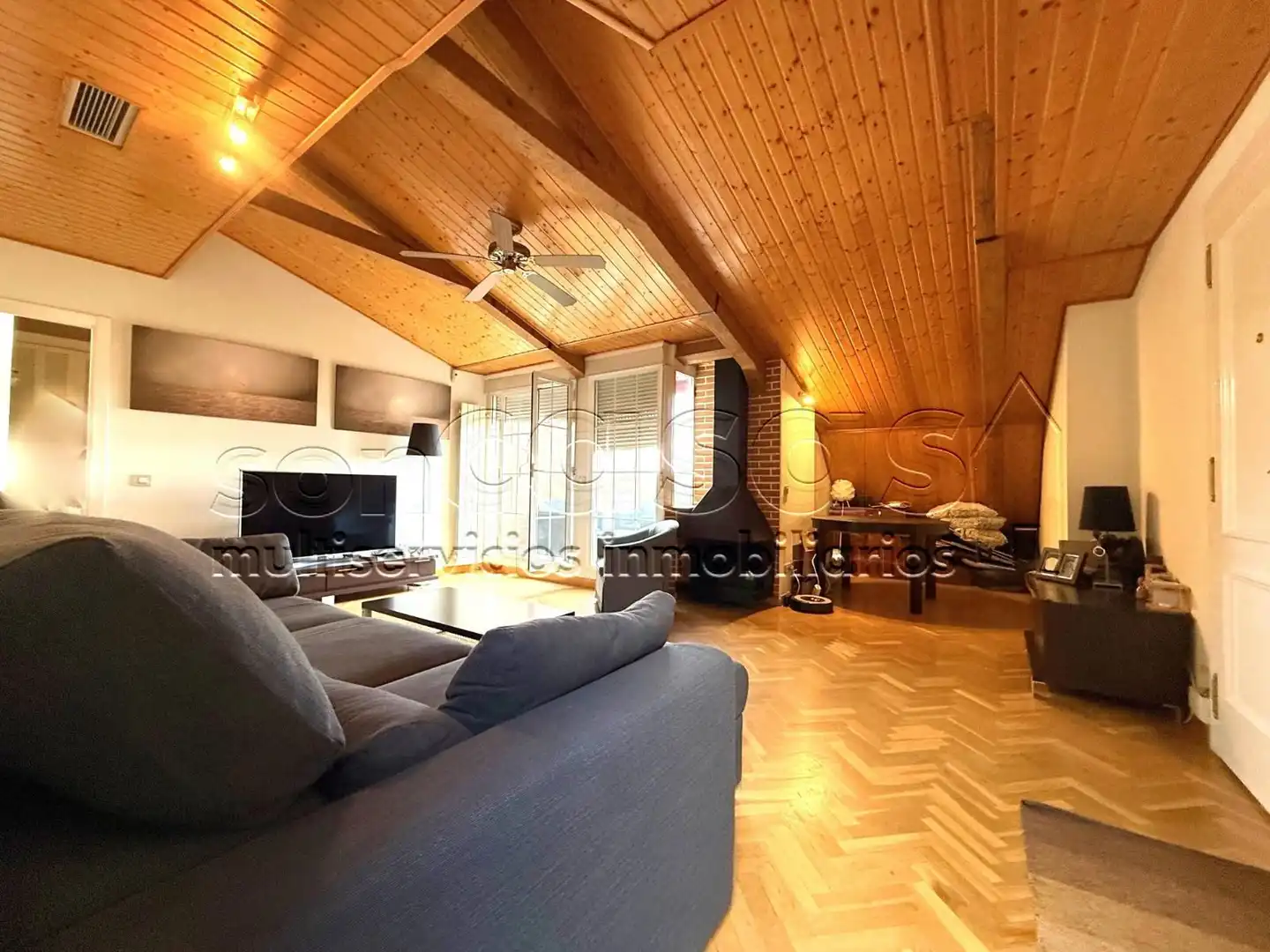 Sala de estar de Ático en venta en  Madrid Capital con Aire acondicionado, Calefacción y Terraza