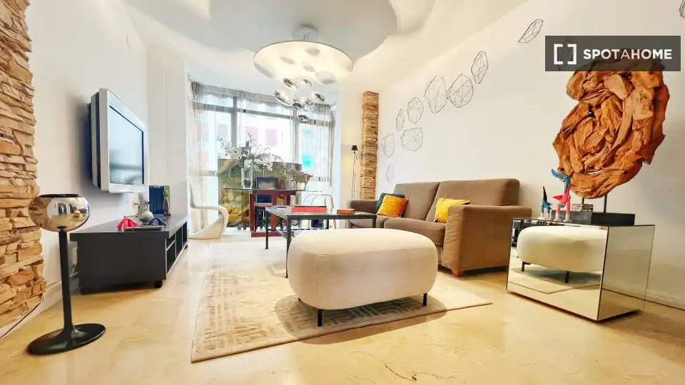 Sala de estar de Piso de alquiler en Madrid con Aire acondicionado, Calefacción y Amueblado