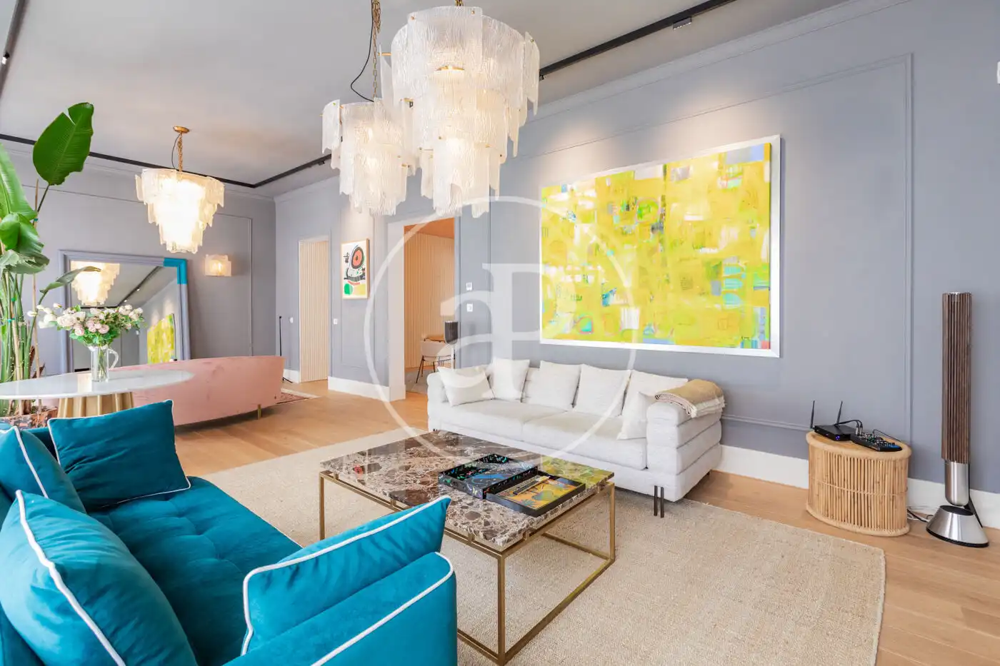 Wohnzimmer von Wohnung zur Miete in Madrid mit Klimaanlage, Heizung und Privatgarten