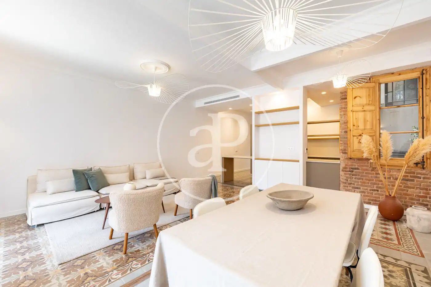 Wohnzimmer von Wohnung zum Verkauf in Barcelona mit Klimaanlage, Heizung und Terrasse