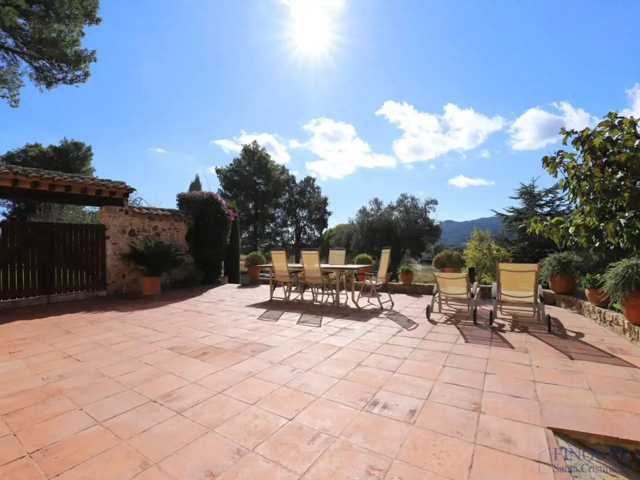 Terrassa de Finca rústica en venda en Santa Cristina d'Aro amb Aire condicionat, Calefacció i Jardí privat