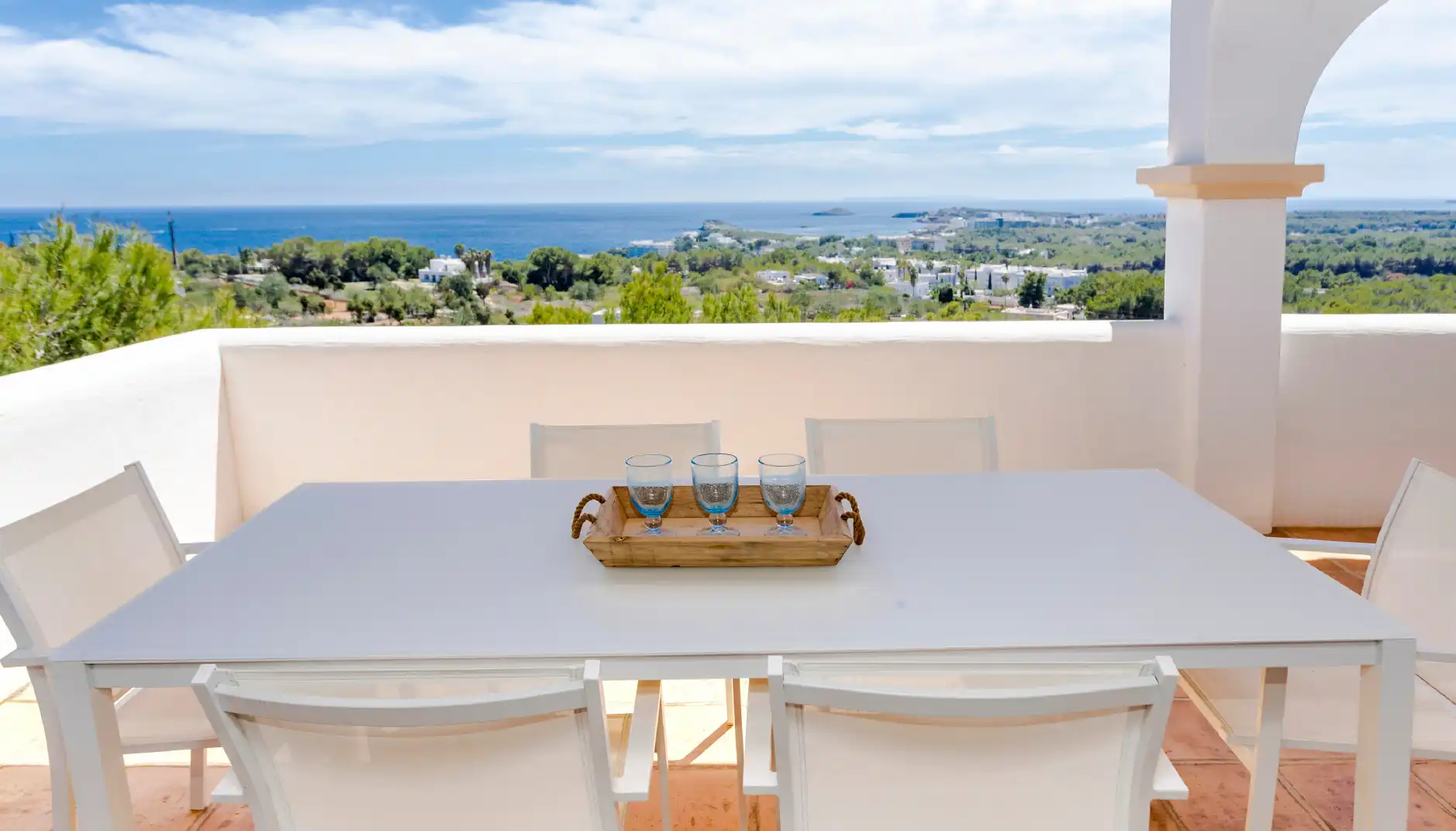 Terraza de Casa adosada en venta en Santa Eulària des Riu con Aire acondicionado, Jardín privado y Terraza