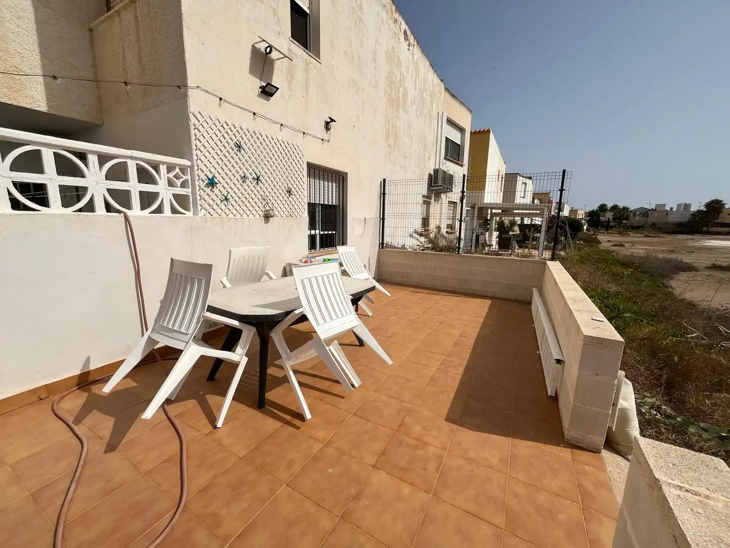 Terrassa de Casa adosada de lloguer en La Manga del Mar Menor amb Aire condicionat, Moblat i Balcó