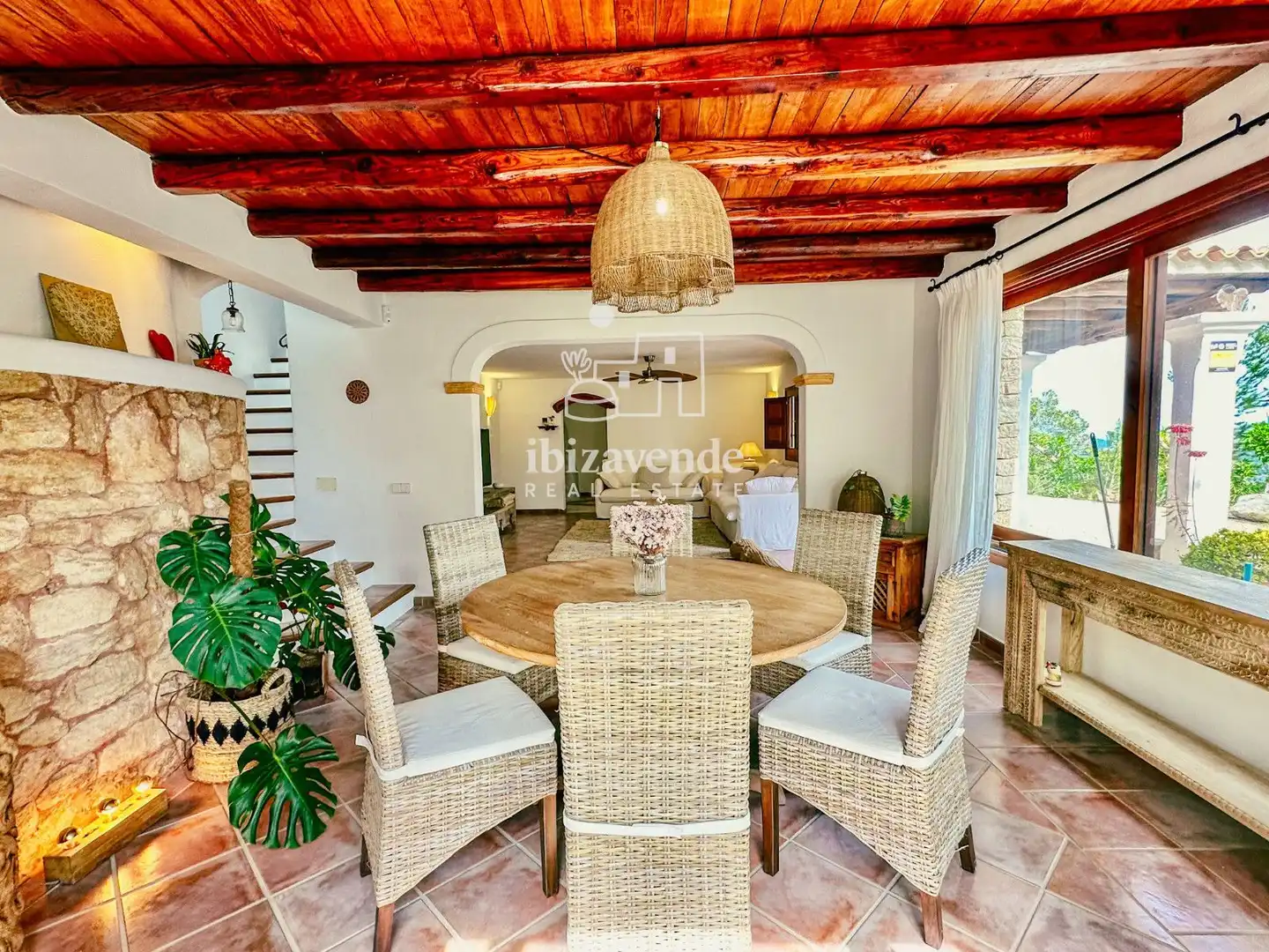 Dining room of Houses for rent in Sant Joan de Labritja  with Air Conditioner, Terrace and Swimming Pool