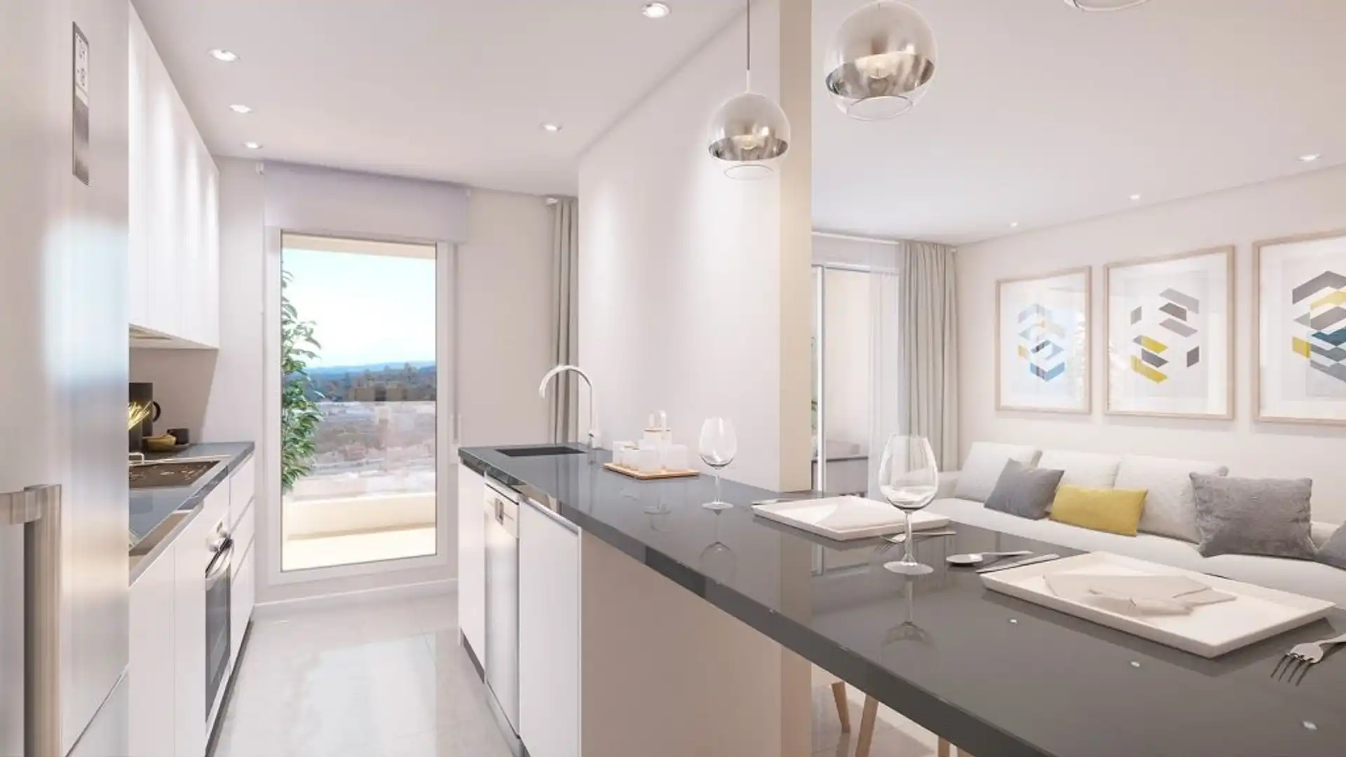 Kitchen of Apartments for sale in Marbella  with Air Conditioner, Terrace and Swimming Pool