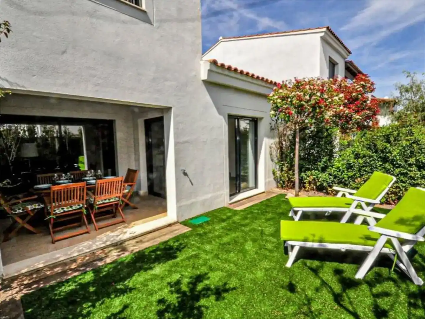 Terraza de Casa o chalet de alquiler en Cambrils con Aire acondicionado, Jardín privado y Piscina