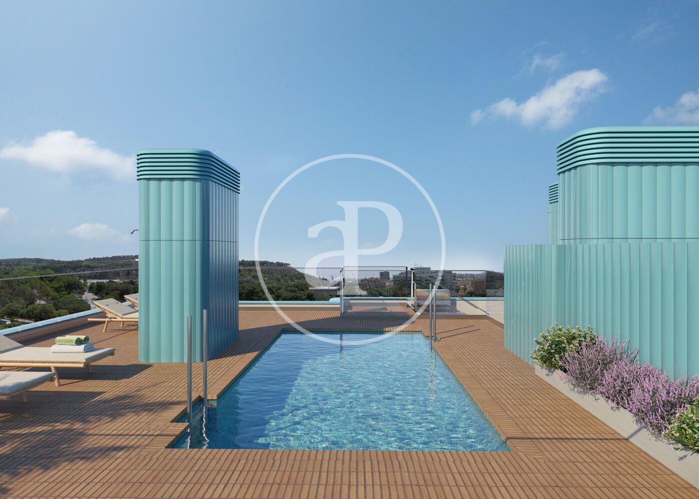 Piscina de Pis en venda en  Barcelona Capital amb Aire condicionat, Calefacció i Balcó