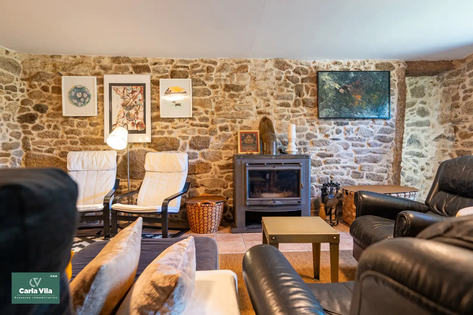 Living room of Country homes for sale in Guitiriz  with Heating, Private garden and Parquet flooring