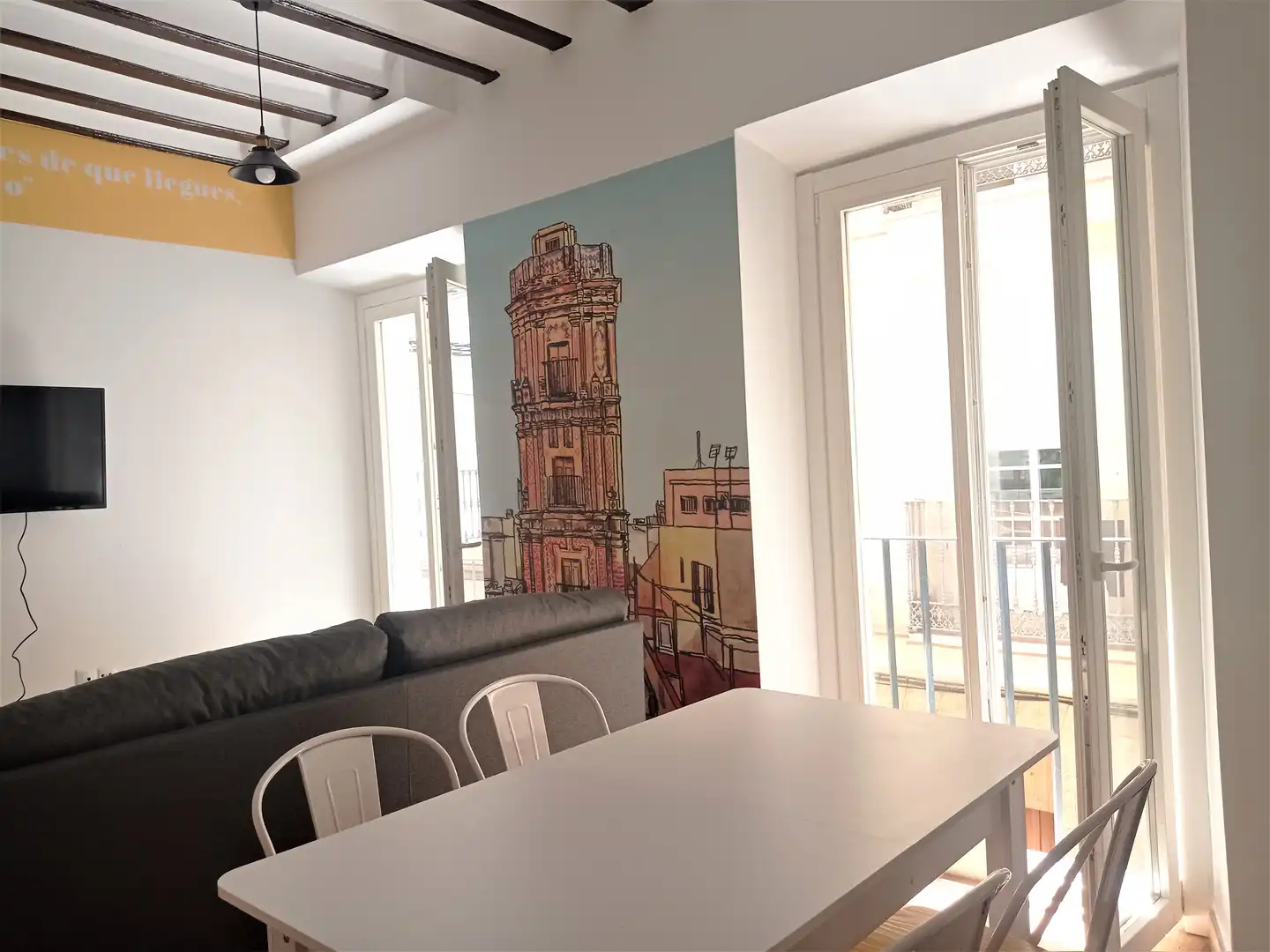 Esszimmer von Wohnung zur Miete in Cádiz mit Klimaanlage, Möbliert und Ofen