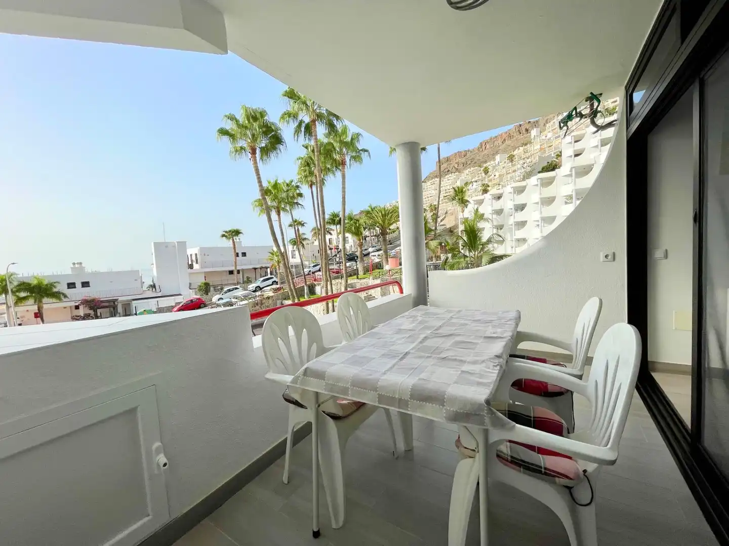 Terrassa de Apartament de lloguer en Mogán amb Moblat, Balcó i Piscina comunitària