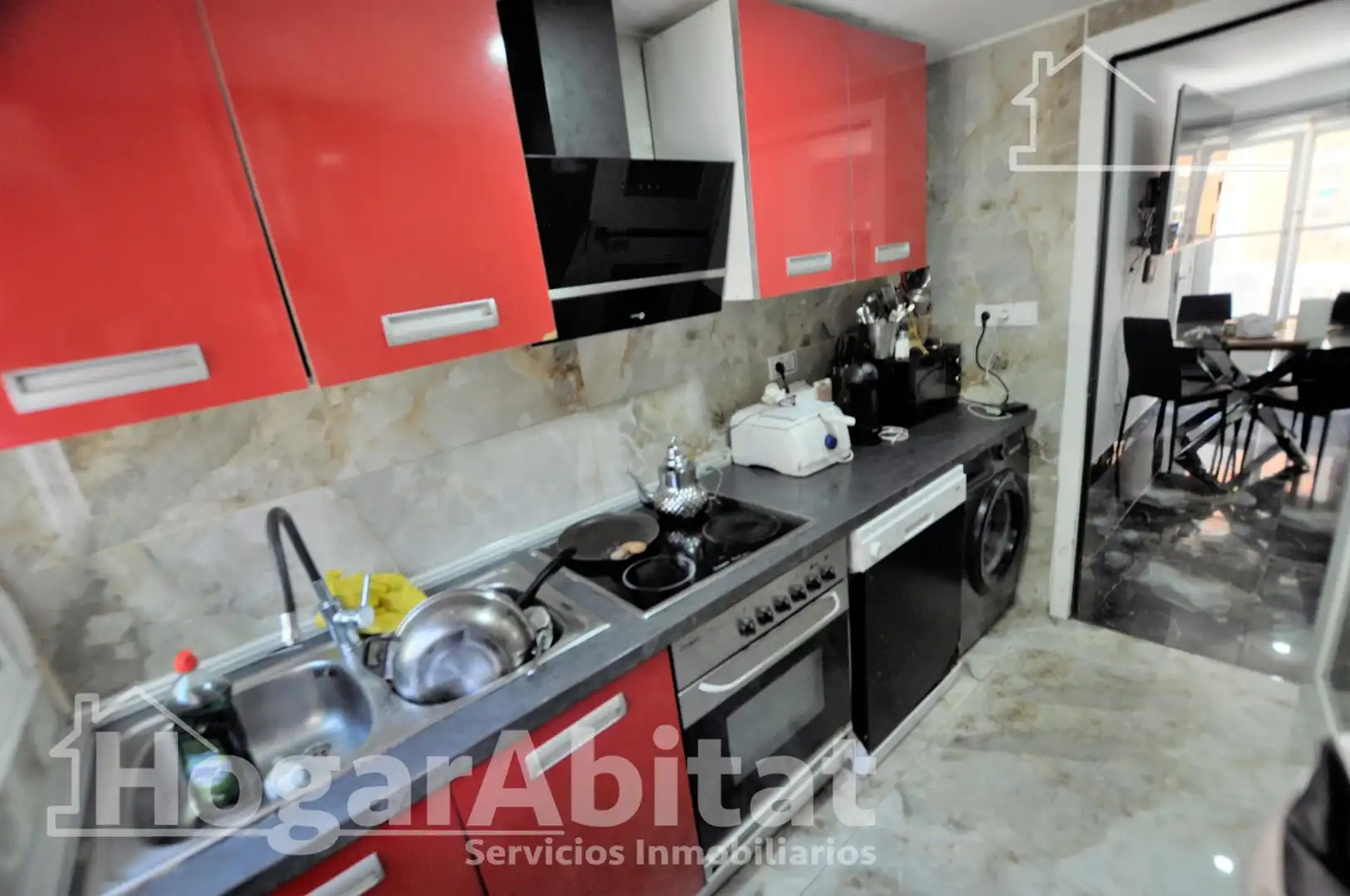 Küche von Wohnung zum Verkauf in Valencia mit Klimaanlage, Heizung und Balkon